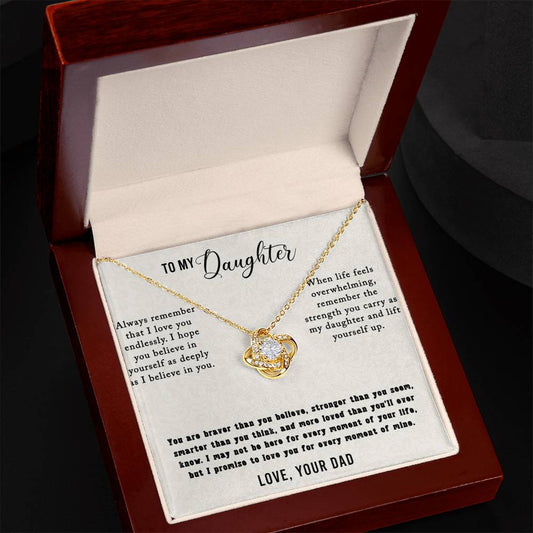 My Daughter, Love Your Dad - Love Knot Necklace