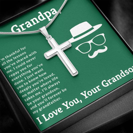 I Love You, Your Grandson - Artisan Cross Necklace