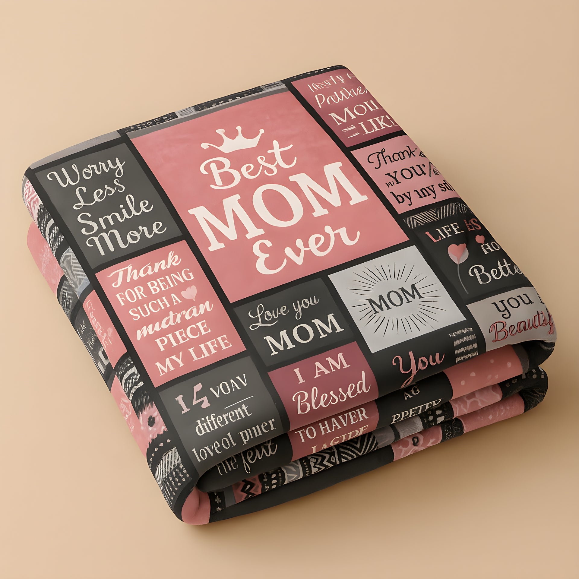 Best Mom Ever Blanket, Mother's Day Birthday Gift, Picture Fram Style